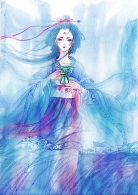 水彩古装美女高清