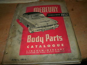 1952 Mercury Master Parts Manual Catalog w P 1952 Mercury Master Parts Manual Catalog w P