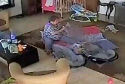 Israeli nanny is caught hitting twin baby girls in s Israeli nanny is caught hitting twin baby girls in s