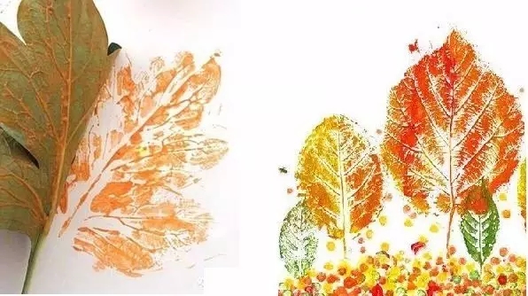 树叶拓印图片