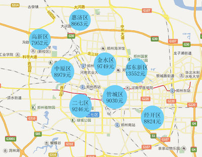 郑州市各区域分布图图片