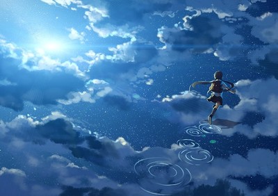 蓝雪』蓝天白云 动漫插画 二次元 场景 意境…-87kb