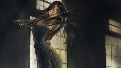 拉小提琴的动漫女孩