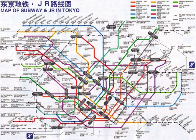 求日本东京地铁图,需要清楚的?