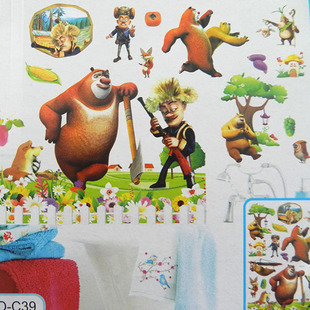 熊出没熊大光头强儿童卡通动画墙贴宝宝最喜欢-55kb